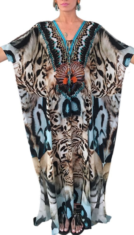 Shahida Parides "White Tiger" Kaftan OS